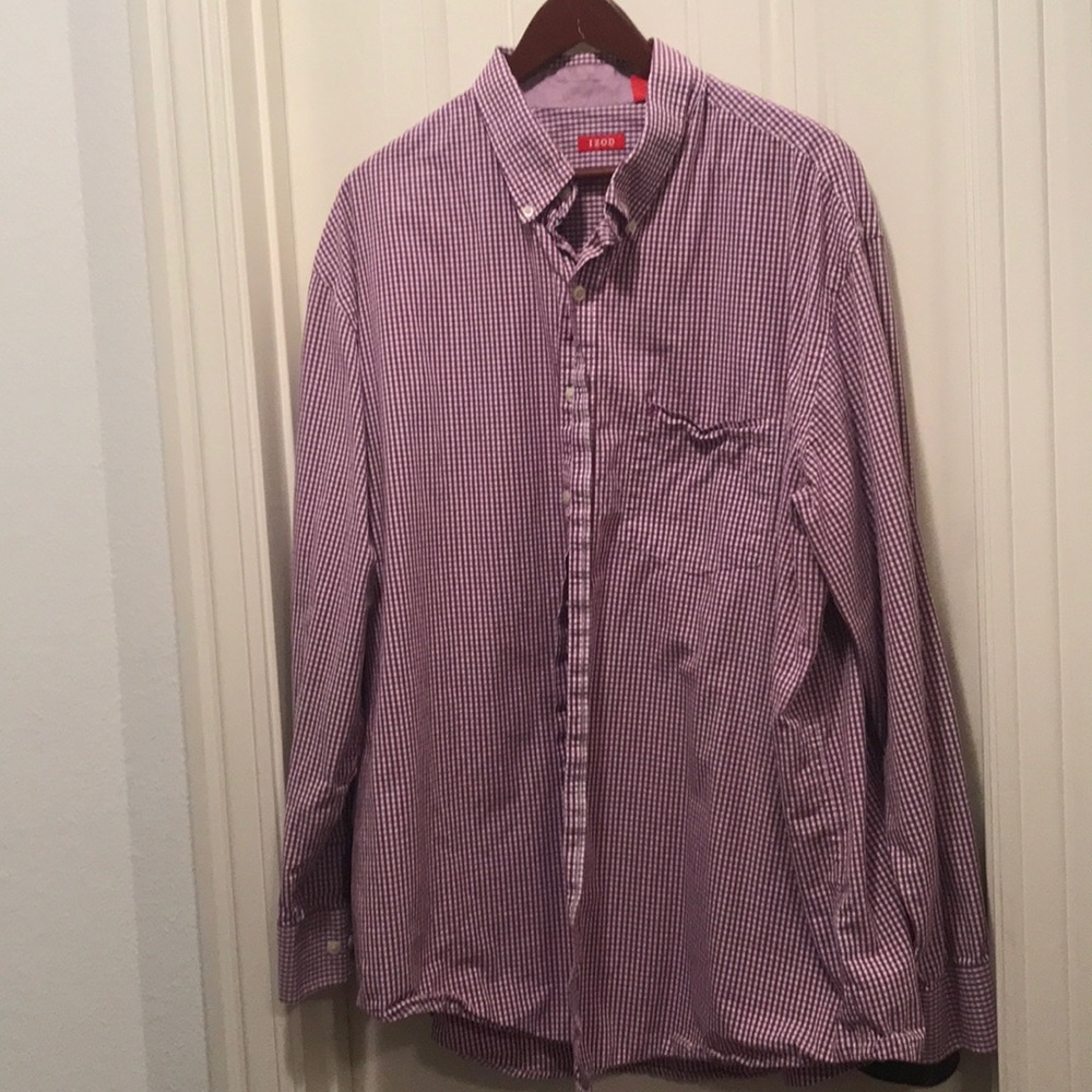 Izod maroon checkered button down size 2XLT